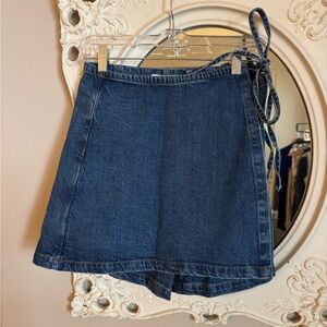 LOFT Denim Wrap Skort NWT